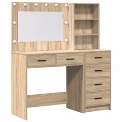 vidaXL Tavolo da Trucco Marrone 78.5 x 41 x 135 cm Legno multistrato - Vista aggiuntiva 2