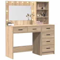vidaXL Tavolo da Trucco Marrone 78.5 x 41 x 135 cm Legno multistrato - Vista aggiuntiva 3