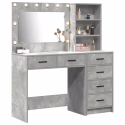 vidaXL Tavolo da Trucco Grigio 78.5 x 41 x 135 cm Legno multistrato - Vista aggiuntiva 3