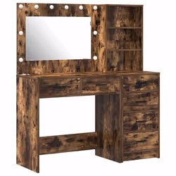 vidaXL Tavolo da Trucco Marrone 78.5 x 41 x 135 cm Legno multistrato - Vista aggiuntiva 2