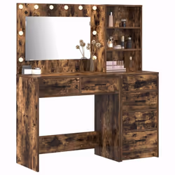 vidaXL Tavolo da Trucco Marrone 78.5 x 41 x 135 cm Legno multistrato - Vista aggiuntiva 3