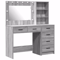 vidaXL Tavolo da Trucco con cassetto Grigio chiaro 78.5 x 41 x 135 cm - Vista aggiuntiva 2