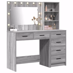 vidaXL Tavolo da Trucco con cassetto Grigio chiaro 78.5 x 41 x 135 cm - Vista aggiuntiva 3