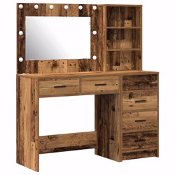 vidaXL Tavolo da Trucco Marrone 78.5 x 41 x 135 cm Legno multistrato - Vista aggiuntiva 2