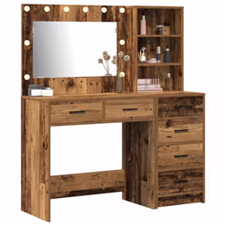 vidaXL Tavolo da Trucco Marrone 78.5 x 41 x 135 cm Legno multistrato - Vista aggiuntiva 3