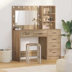 vidaXL Tavolo da Trucco Marrone 78.5 x 41 x 135 cm Legno multistrato