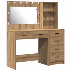 vidaXL Tavolo da Trucco Marrone 78.5 x 41 x 135 cm Legno multistrato - Vista aggiuntiva 2