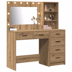 vidaXL Tavolo da Trucco Marrone 78.5 x 41 x 135 cm Legno multistrato - Vista aggiuntiva 3
