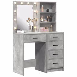 vidaXL Tavolo da Trucco con cassetto 2 pcs Grigio 50 x 41 x 135 cm - Vista aggiuntiva 3