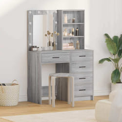 vidaXL Tavolo da Trucco con cassetto 2 pcs Grigio 50 x 41 x 135 cm