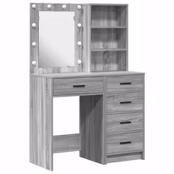 vidaXL Tavolo da Trucco con cassetto 2 pcs Grigio 50 x 41 x 135 cm - Vista aggiuntiva 2
