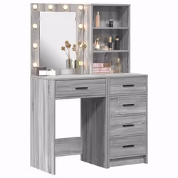 vidaXL Tavolo da Trucco con cassetto 2 pcs Grigio 50 x 41 x 135 cm - Vista aggiuntiva 3