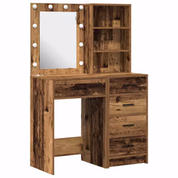 vidaXL Tavolo da Trucco con cassetto 2 pcs Marrone 50 x 41 x 135 cm - Vista aggiuntiva 2
