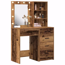 vidaXL Tavolo da Trucco con cassetto 2 pcs Marrone 50 x 41 x 135 cm - Vista aggiuntiva 3