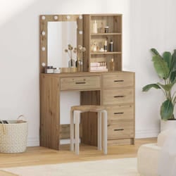 vidaXL Tavolo da Trucco con cassetto 2 pcs Marrone 50 x 41 x 135 cm