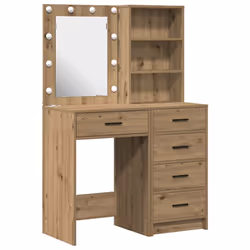 vidaXL Tavolo da Trucco con cassetto 2 pcs Marrone 50 x 41 x 135 cm - Vista aggiuntiva 2