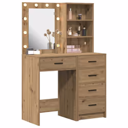 vidaXL Tavolo da Trucco con cassetto 2 pcs Marrone 50 x 41 x 135 cm - Vista aggiuntiva 3