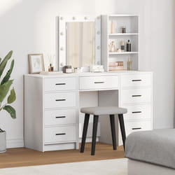 vidaXL Tavolo da Trucco con cassetto 3 pcs Bianco 40 x 41 x 135 cm