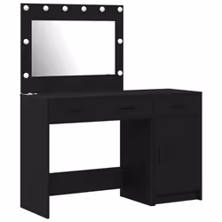 vidaXL Tavolo da Trucco 2 pcs Nero 40 x 41 x 75 cm Legno multistrato - Vista aggiuntiva 2