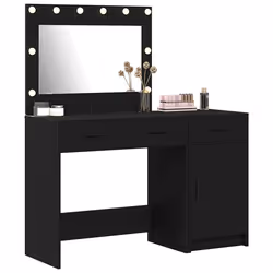 vidaXL Tavolo da Trucco 2 pcs Nero 40 x 41 x 75 cm Legno multistrato - Vista aggiuntiva 3