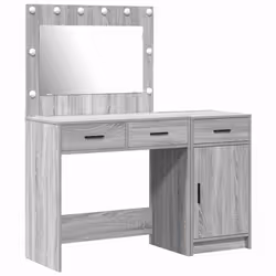 vidaXL Tavolo da Trucco 2 pcs Grigio 40 x 41 x 75 cm Legno multistrato - Vista aggiuntiva 2