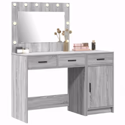 vidaXL Tavolo da Trucco 2 pcs Grigio 40 x 41 x 75 cm Legno multistrato - Vista aggiuntiva 3