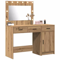 vidaXL Tavolo da Trucco con cassetto 2 pcs Marrone 40 x 41 x 75 cm - Vista aggiuntiva 3