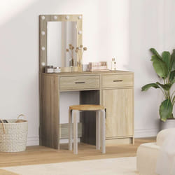 vidaXL Tavolo da Trucco con cassetto 2 pcs Marrone 50 x 41 x 135 cm