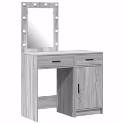 vidaXL Tavolo da Trucco con cassetto 2 pcs Grigio 50 x 41 x 135 cm - Vista aggiuntiva 2