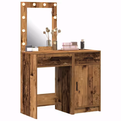 vidaXL Tavolo da Trucco con cassetto 2 pcs Marrone 50 x 41 x 135 cm - Vista aggiuntiva 3