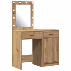 vidaXL Tavolo da Trucco con cassetto 2 pcs Marrone 50 x 41 x 135 cm - Vista aggiuntiva 2