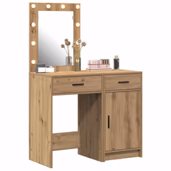 vidaXL Tavolo da Trucco con cassetto 2 pcs Marrone 50 x 41 x 135 cm - Vista aggiuntiva 3