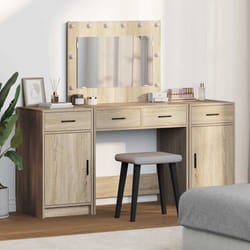 vidaXL Tavolo da Trucco con cassetto 3 pcs Marrone 40 x 41 x 75 cm
