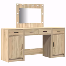 vidaXL Tavolo da Trucco con cassetto 3 pcs Marrone 40 x 41 x 75 cm - Vista aggiuntiva 2