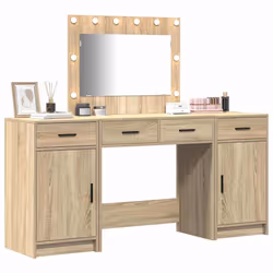 vidaXL Tavolo da Trucco con cassetto 3 pcs Marrone 40 x 41 x 75 cm - Vista aggiuntiva 3