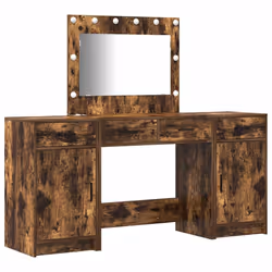 vidaXL Tavolo da Trucco con cassetto 3 pcs Marrone 40 x 41 x 75 cm - Vista aggiuntiva 2