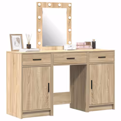 vidaXL Tavolo da Trucco Marrone 50 x 41 x 135 cm Legno multistrato - Vista aggiuntiva 3
