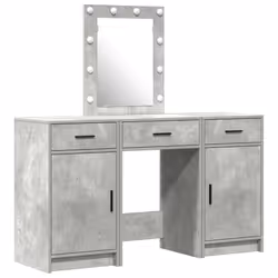 vidaXL Tavolo da Trucco Grigio 50 x 41 x 135 cm Legno multistrato - Vista aggiuntiva 2