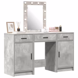 vidaXL Tavolo da Trucco Grigio 50 x 41 x 135 cm Legno multistrato - Vista aggiuntiva 3