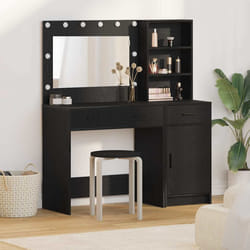 vidaXL Tavolo da Trucco con cassetto 2 pcs Nero 78.5 x 41 x 135 cm