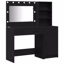 vidaXL Tavolo da Trucco con cassetto 2 pcs Nero 78.5 x 41 x 135 cm - Vista aggiuntiva 2