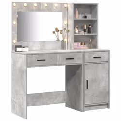 vidaXL Tavolo da Trucco con cassetto 2 pcs Grigio 78.5 x 41 x 135 cm - Vista aggiuntiva 3