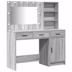 vidaXL Tavolo da Trucco con cassetto 2 pcs Grigio 78.5 x 41 x 135 cm - Vista aggiuntiva 2