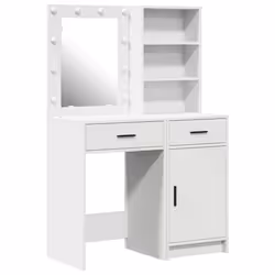 vidaXL Set Tavolo da Trucco con cassetto 2 pcs Bianco 50 x 41 x 135 cm - Vista aggiuntiva 2