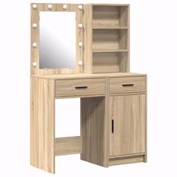 vidaXL Set Tavolo da Trucco 2 pcs Rovere Sonoma 50 x 41 x 135 cm - Vista aggiuntiva 2