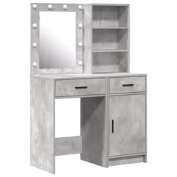 vidaXL Set Tavolo da Trucco 2 pcs Grigio cemento 50 x 41 x 135 cm - Vista aggiuntiva 2