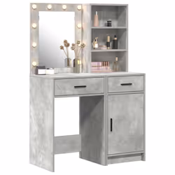 vidaXL Set Tavolo da Trucco 2 pcs Grigio cemento 50 x 41 x 135 cm - Vista aggiuntiva 3