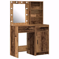 vidaXL Set Tavolo da Trucco 2 pcs Legno vecchio 50 x 41 x 135 cm - Vista aggiuntiva 2