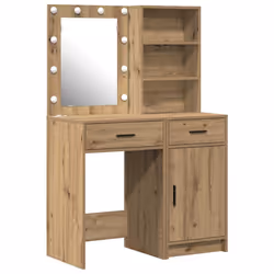 vidaXL Set Tavolo da Trucco 2 pcs rovere artigianale 50 x 41 x 135 cm - Vista aggiuntiva 2