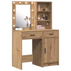 vidaXL Set Tavolo da Trucco 2 pcs rovere artigianale 50 x 41 x 135 cm - Vista aggiuntiva 3